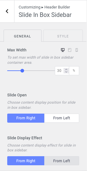 Slide In Box Sidebar